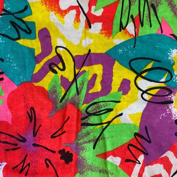 Explosive Women's rainbow floral Crop-top vintage 80s - Picture 3 of 4